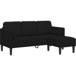 Canapé d'angle 3 places Noir 160 cm Tissu vidaXL