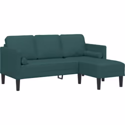 Ce canapé d'angle mixe style moderne et praticité. Il transforme ton espace de vie en un lieu stylé. Le tissu vert foncé et l ...
