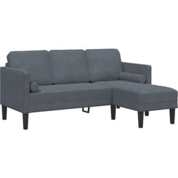 Vidaxl - Canapé 3 places avec méridienne en forme de l gris foncé 160 cm velours