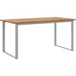 Vidaxl - Table de Salle à Manger d'extérieur Grise 160x80x75 cm en Acier et Bois Solide d'Acacia