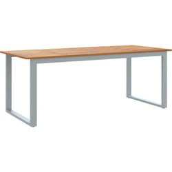 Vidaxl - Table de salle à manger extérieure Grise 200x90x75 cm Acier et Bois Massif Acacia