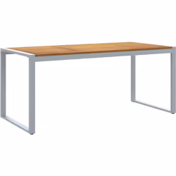 Cette table à manger rectangulaire grise pour patio est un super meuble qui rend vos repas en extérieur encore mieux. Avec so ...