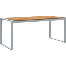 Table de repas d'extérieur Grise 180x90x75 cm Acier et Bois massif Acacia Vidaxl