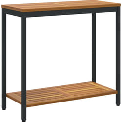 Table extérieure Naturel & Noir 35x80x75 cm en Bois et Acier vidaXL