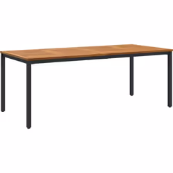 Cette table rectangulaire mesure 200 x 90 x 75 cm et est fabriquée en bois naturel et métal robuste. Elle ajoute une touche é ...