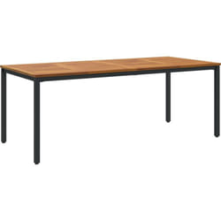 Table de jardin 200x90x75 cm en bois solide d'acacia et métal vidaXL