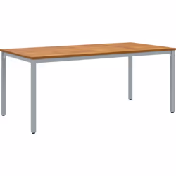 Cette table à manger rectangulaire moderne combine style et praticité, parfaite pour toutes les occasions. Avec une surface e ...