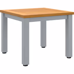 La table d'appoint de jardin vidaXL, en bois d'acacia massif avec un cadre en acier fini mate, est un meuble chic et polyvale ...