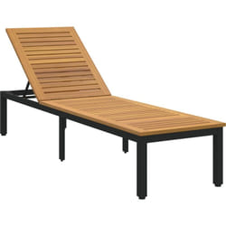 Vidaxl - Chaise longue noire 200x55x35 cm en bois d'acacia massif