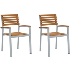 vidaXL Chaises de jardin 2 pcs Grises en bois d'acacia et en acier
