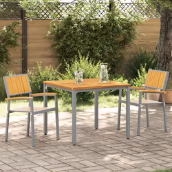 Chaises d'extérieur vidaXL 2 pcs Empilables en Bois Acacia et Métal Gris