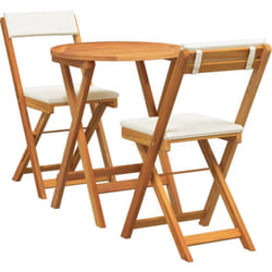 Vidaxl - Ensemble Bistro Pliable 3 Pièces avec Coussins en Bois d'Acacia Solide