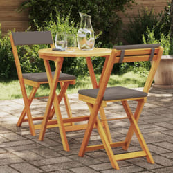 Vidaxl - Ensemble Bistro Pliable 3 Pièces avec Coussins en Bois Massif Acacia