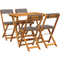 Vidaxl - Ensemble Bistro Pliable 5 Pièces avec Coussins en Bois Massif d'Acacia