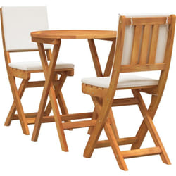 Vidaxl - Ensemble Bistro de 3 Pièces avec Coussins en Bois d'Acacia Massif