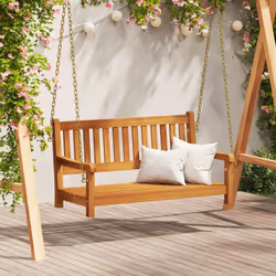 Ce banc suspendu mélange confort et style, parfait pour se détendre sur votre balcon ou patio. Avec sa construction en bois d ...