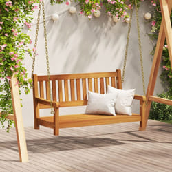 Banc suspendu 2 places 110x56x58 cm en bois massif d'acacia Vidaxl