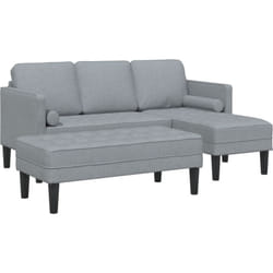 Vidaxl - Ensemble de canapé 2 pièces avec coussins en tissu gris clair