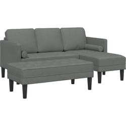 Ensemble de canapés 2 pièces avec coussins en tissu gris foncé vidaXL