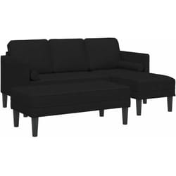 Vidaxl - Ensemble de Canapés 2 pcs Noir 173 x 131 x 67 cm tissu