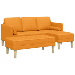 Ensemble de Canapés 2 pcs Jaune foncé 173 x 131 x 67 cm tissu vidaXL