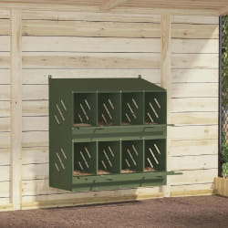 vidaXL Nichoir Poules - Vert Olive