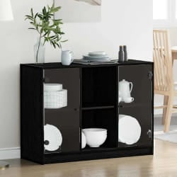 vidaXL Buffet Chêne noir 102 x 37 x 75,5 cm Bois d'ingénierie