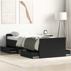 Cadre De Lit Chêne Noir 75 X 190 Cm Bois D'Ingénierie Vidaxl