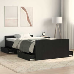 Cadre De Lit Chêne Noir 100 X 200 Cm Bois D'Ingénierie Vidaxl
