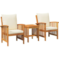 Vidaxl - Ensemble de jardin 3 pièces avec coussins en bois d'acacia massif