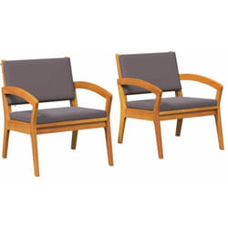 Chaises de jardin vidaXL 2 pcs 59,5x70,5x72,5 cm en bois massif d'acacia