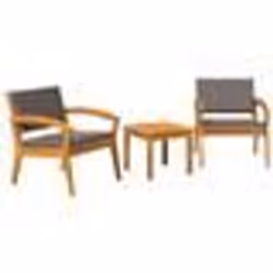vidaXL Ensemble Bistro 3 Pièces avec Coussins, en Bois d'Acacia Massif