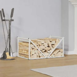 vidaXL Porte-bois de chauffage 70x43x34,5 cm - Blanc