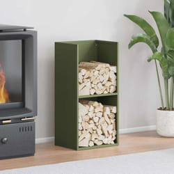 Portant de bois chauffage vert olive 40x30x80 cm - Vidaxl