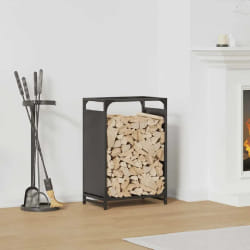 vidaXL Porte-bois de chauffage 44x28x65 cm - Noir