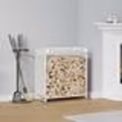 vidaXL Portant de bois chauffage blanc 60x28x65 cm support à bûches de cheminée support à bûches support à bûches 864200