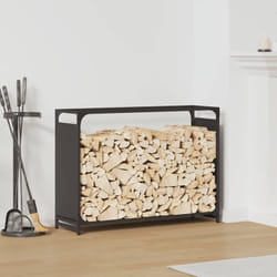 Portant de bois chauffage noir 90x28x65 cm Vidaxl