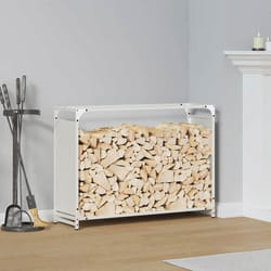 vidaXL Portant de bois chauffage blanc 90x28x65 cm support à bûches de cheminée support à bûches support à bûches 864204