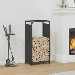 vidaXL Portant de bois chauffage noir 44x28x90 cm support à bûches de cheminée support à bûches support à bûches 864207