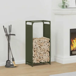 vidaXL Porte-bois de chauffage 44x28x90 cm - Vert olive