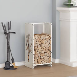 Portant de bois chauffage blanc 40x30x80 cm - Vidaxl
