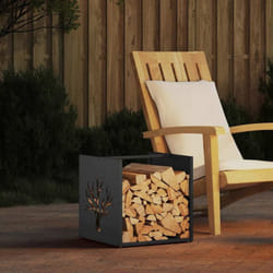 Portant de bois chauffage noir 40x40x40 cm - Vidaxl