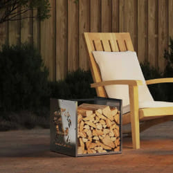 vidaXL Portant bois de chauffage 40x40x40 cm acier inoxydable