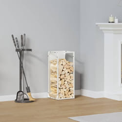 Portant de bois chauffage blanc 25x25x60 cm - Vidaxl