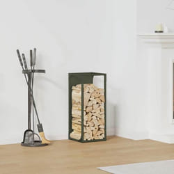 vidaXL Portant de bois chauffage vert olive 25x25x60 cm support à bûches de cheminée support à bûches support à bûches 864262