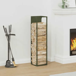 Portant de bois chauffage vert olive 25x25x100 cm - Vidaxl