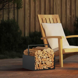 Portant de bois chauffage noir 40x40x40 cm - Vidaxl