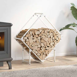 Portant de bois chauffage blanc 80x25x80 cm - Vidaxl