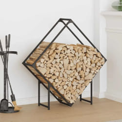 vidaXL Porte-bois de chauffage 100x25x100 cm - Noir