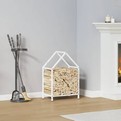 Portant de bois chauffage blanc 40x25x60 cm - Vidaxl
